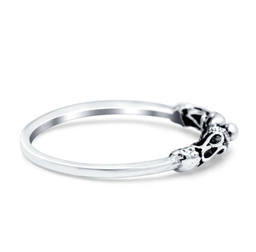 Bali Style Oxidized Band Solid 925 Sterling Silver Thumb Ring (4mm)